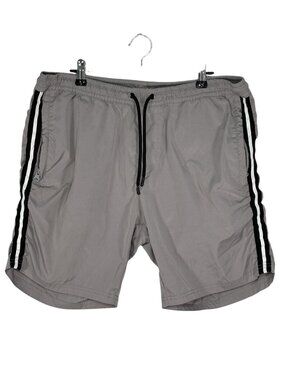 H & M Divided Shorts Adult Color Gray Elastic Waistband Side Zip Pockets Size L